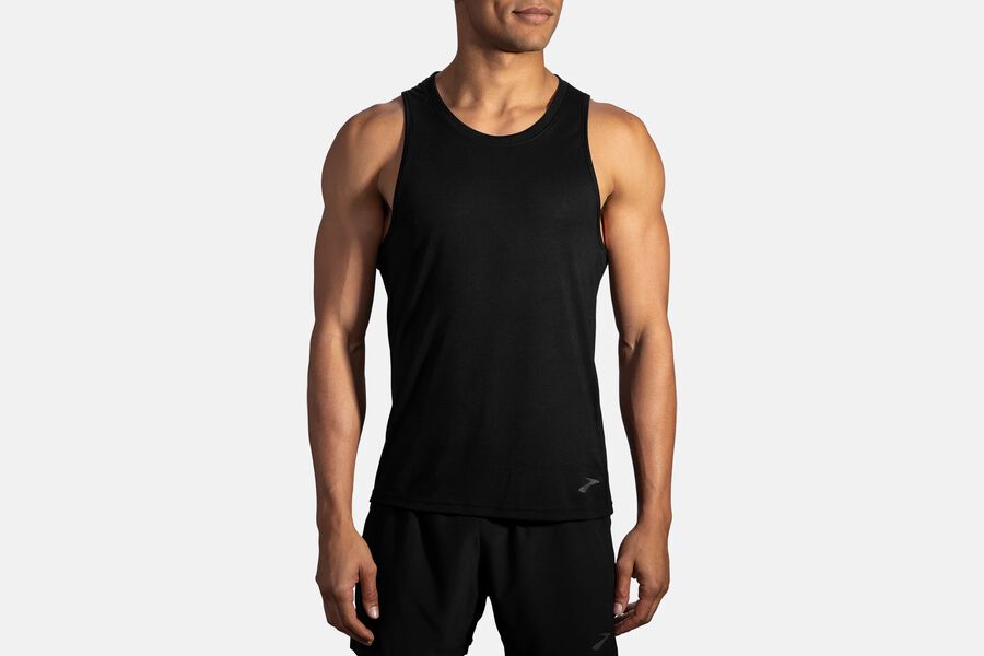 Brooks Men's Distance Tank Tops Black ( NAIRD0592 )